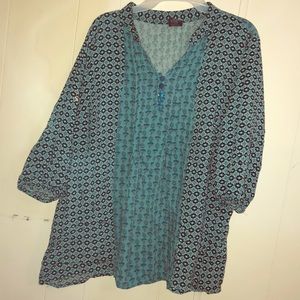 Beautiful blue and turquoise floral trippy pattern